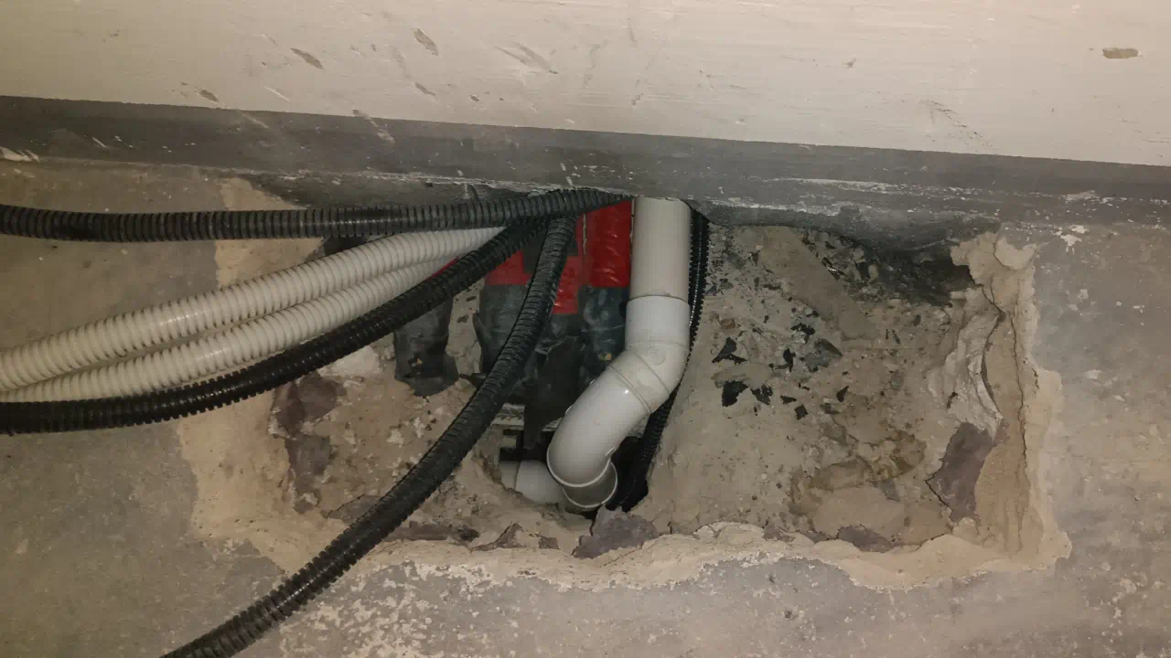 központi porszívó kiépítése felújítás során